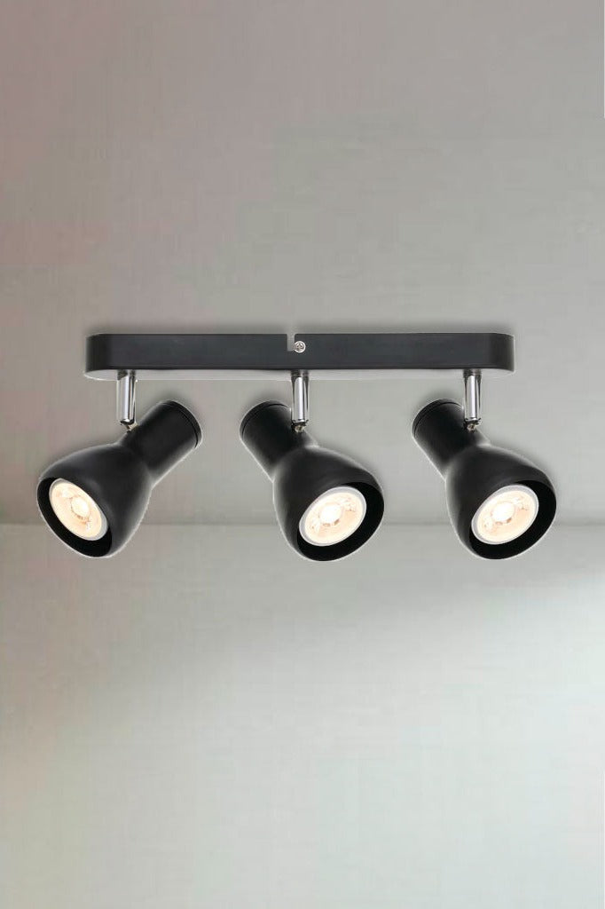 Modern Black Finish 3-Light Spotlight for Contemporary Homes