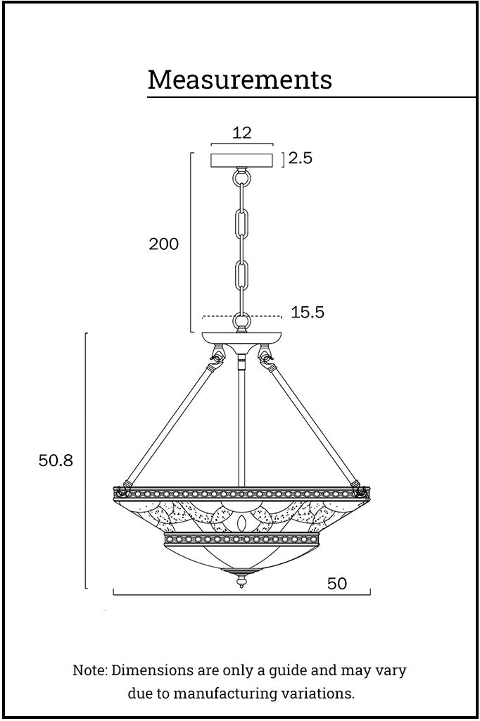 measurements of the pendant light