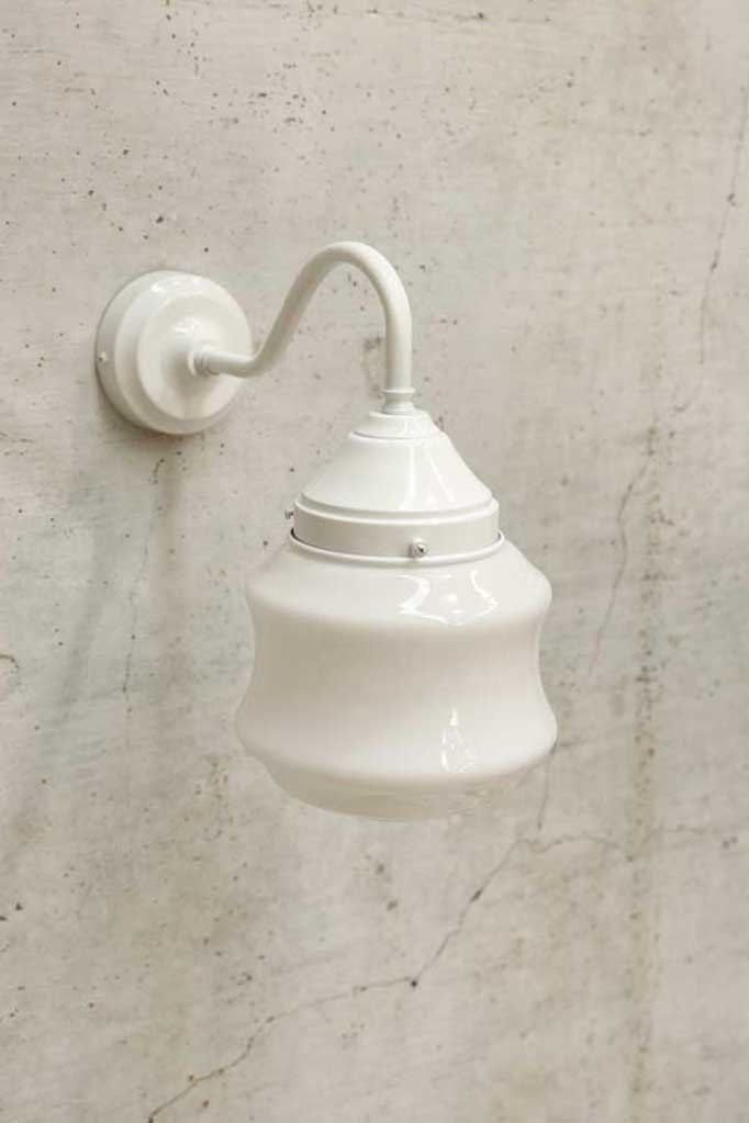 Flinders Gooseneck Exterior Wall Light in white finish no light on