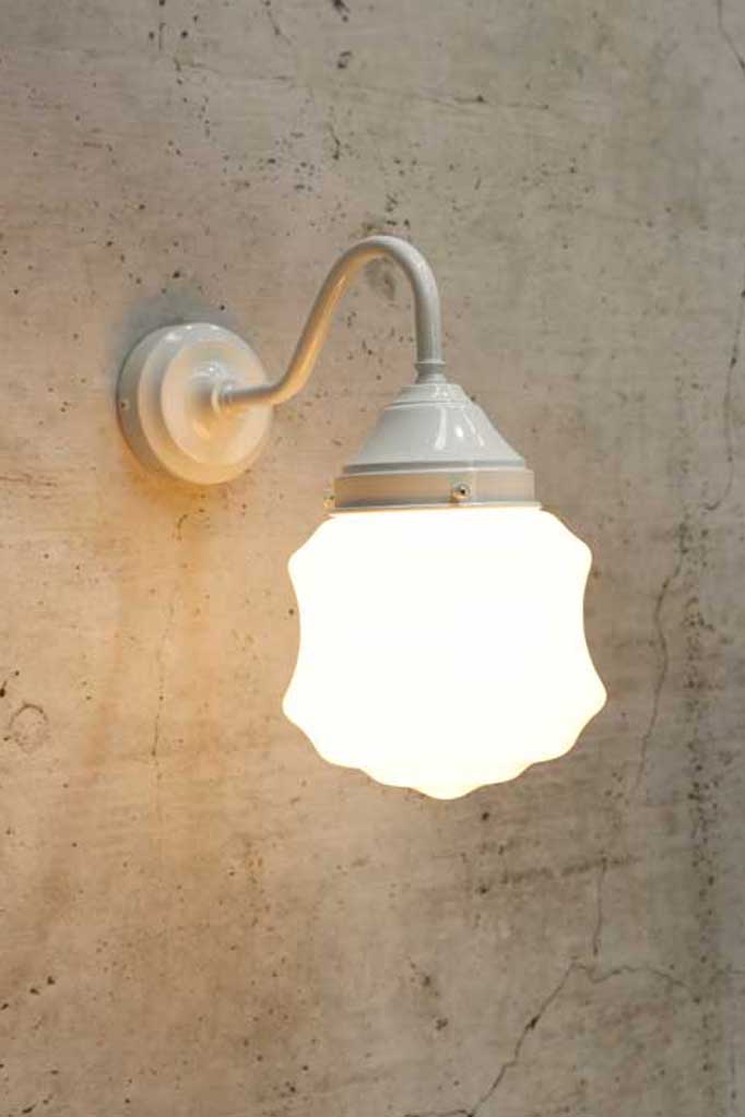 Flinders Gooseneck Exterior Wall Light in white finish