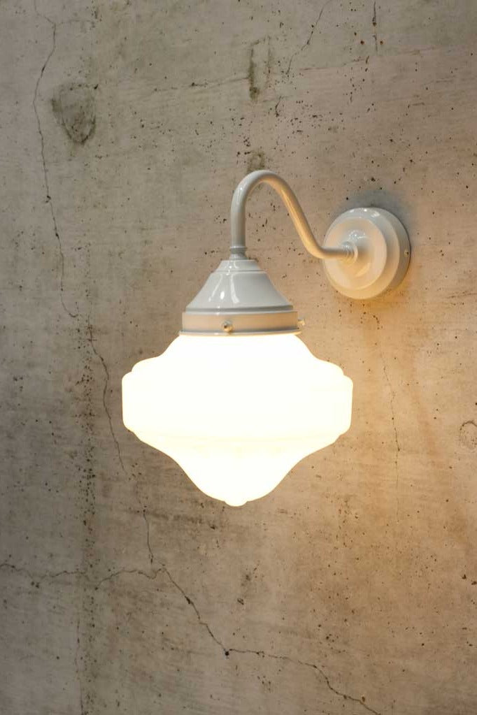 Auberge Gooseneck Exterior Light in white finish