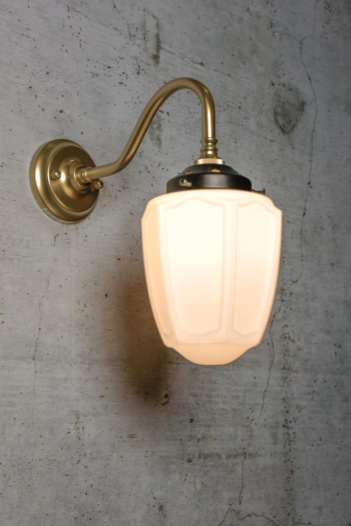 Wall light with gold/ brass gooseneck wall arm