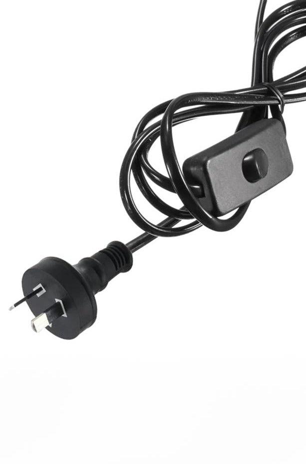 Black power cord with inline switch