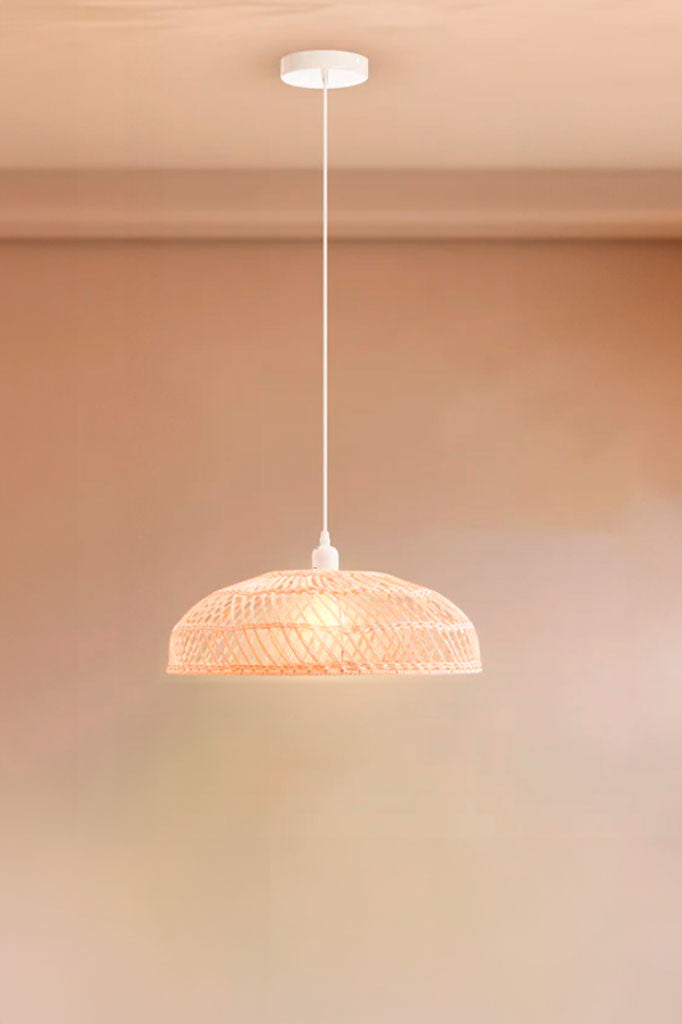 small rattan pendant light