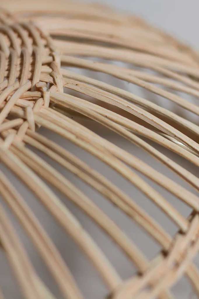 Close up of the rattan shade