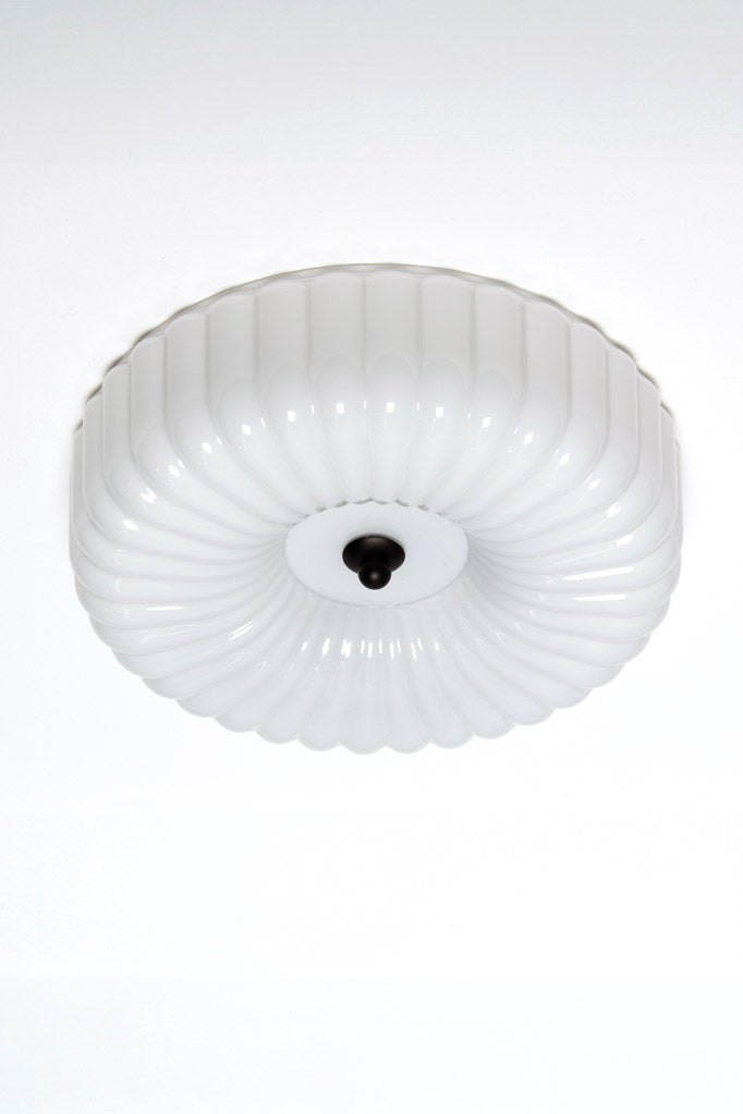 Large opal glass shade with inticate detailing