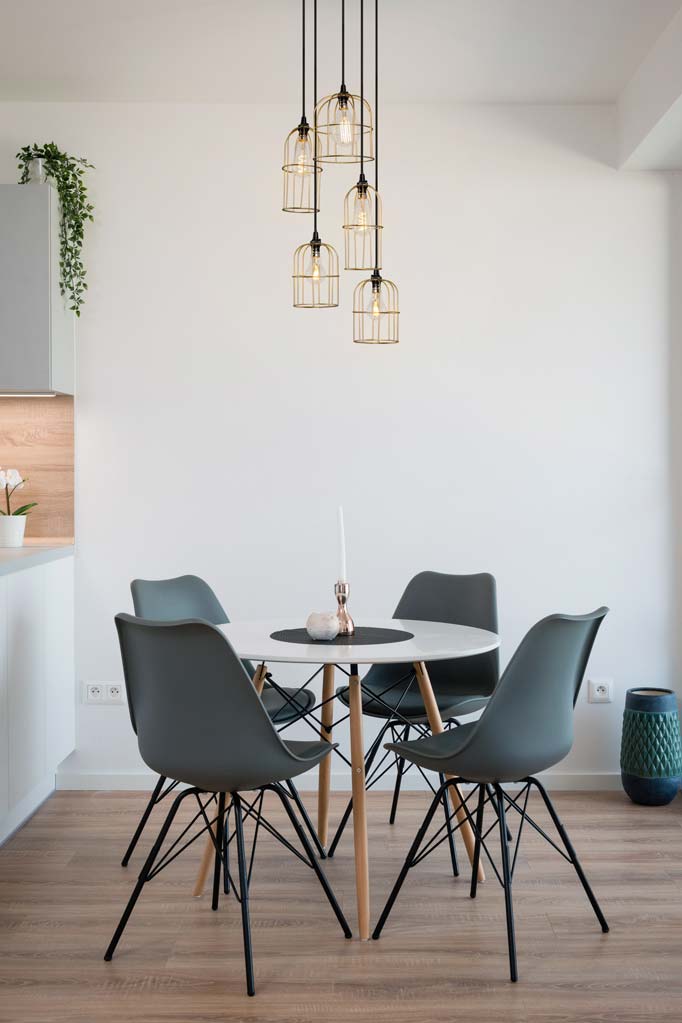 gold brass cage drop over dining table