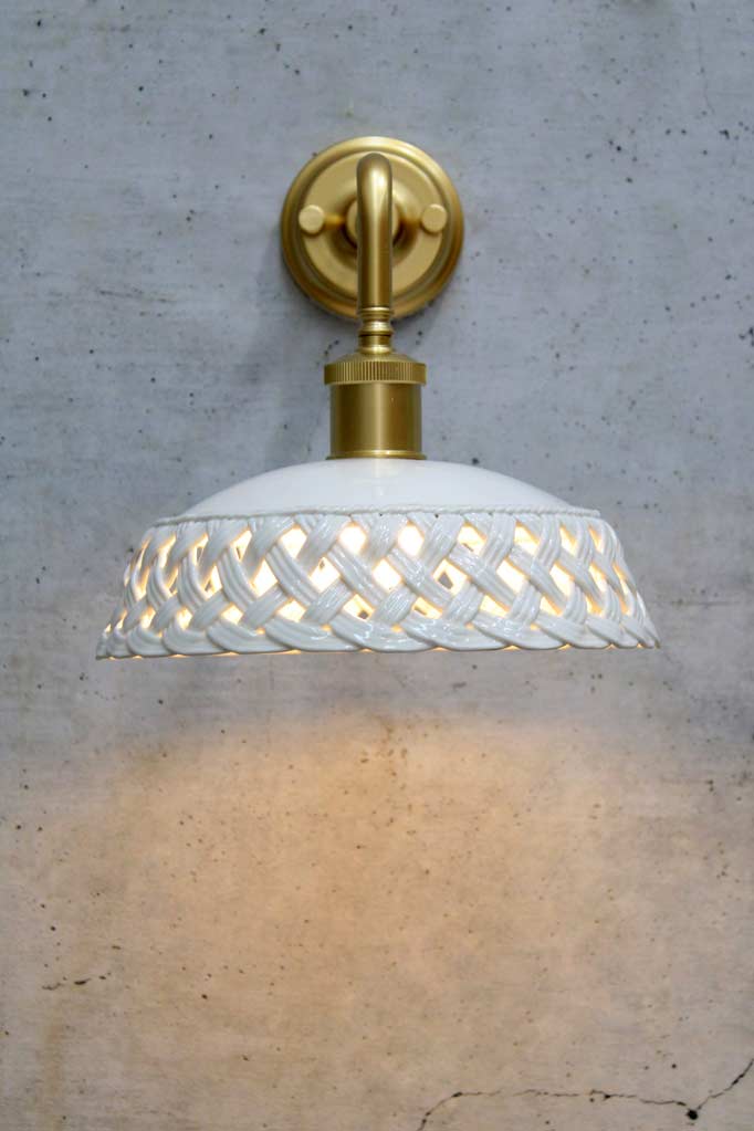 Ceramic-90-Degree-Wall-light-Gold Brass Finish