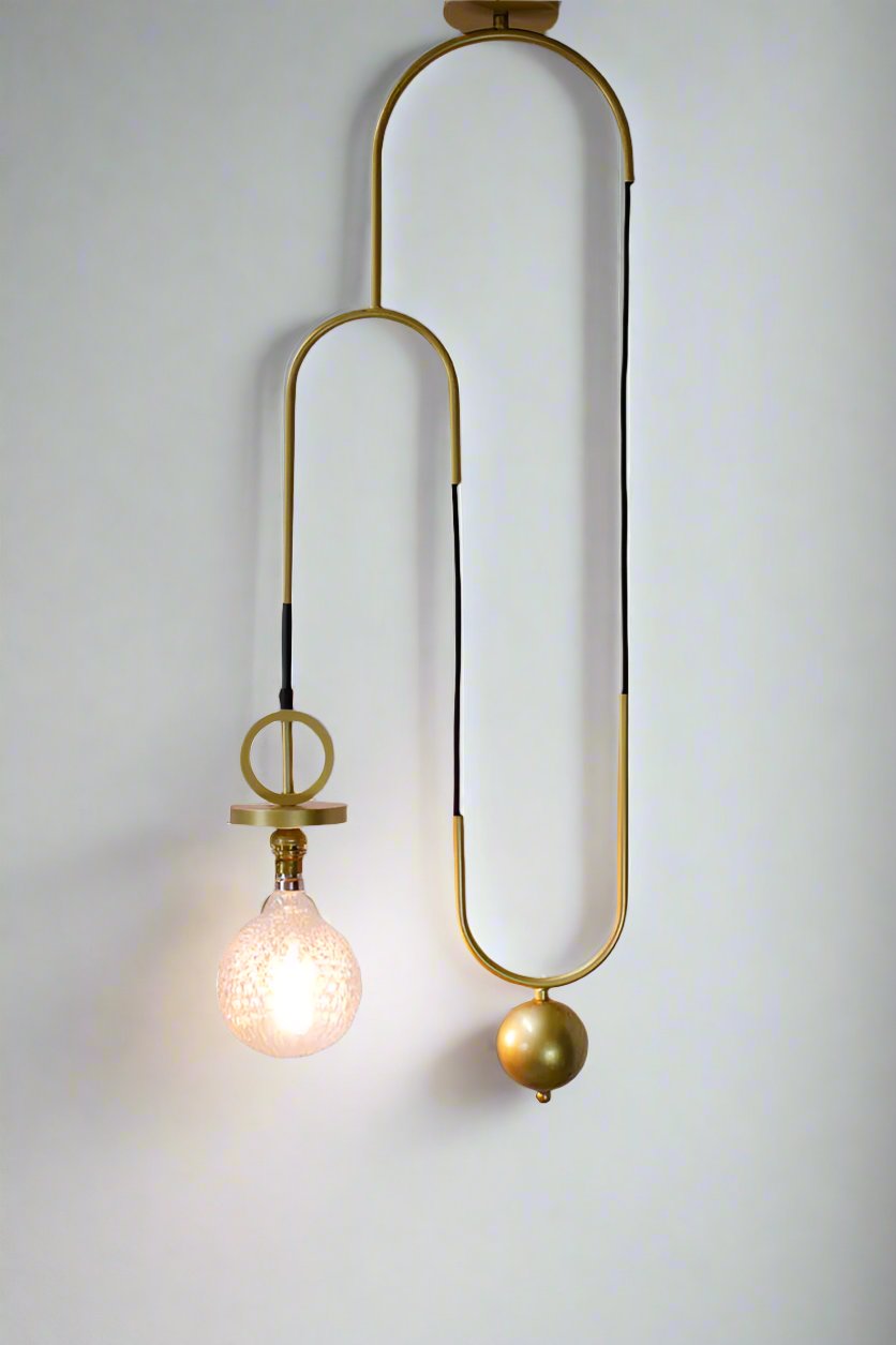 Disc gold brass pendant cord