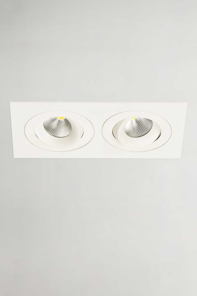 Twin downlight in white finish