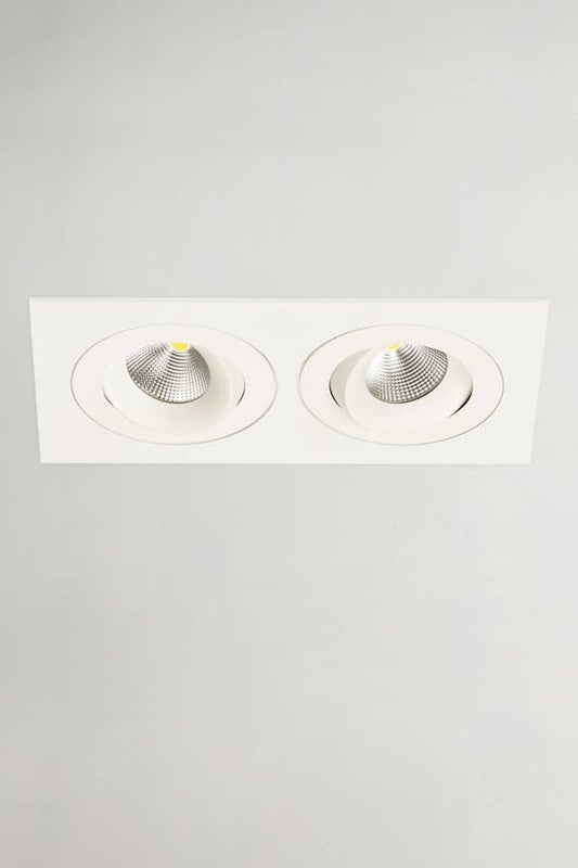 Twin downlight in white finish