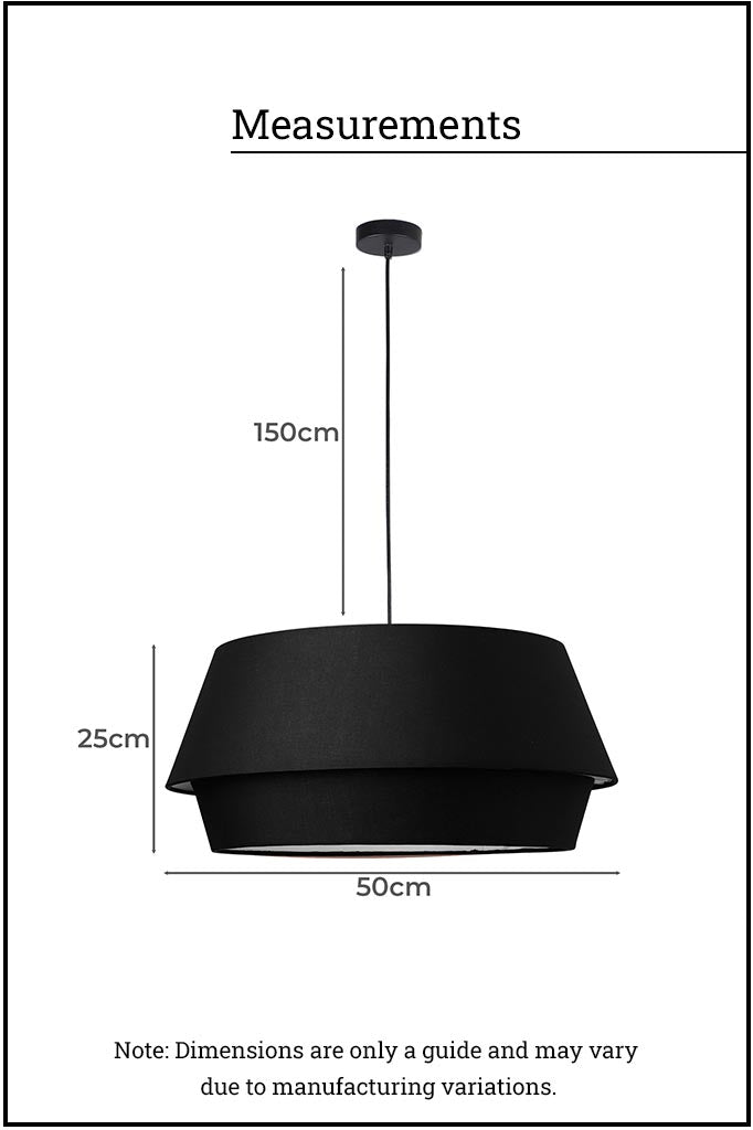 Montrose Fabric Pendant Light measurements