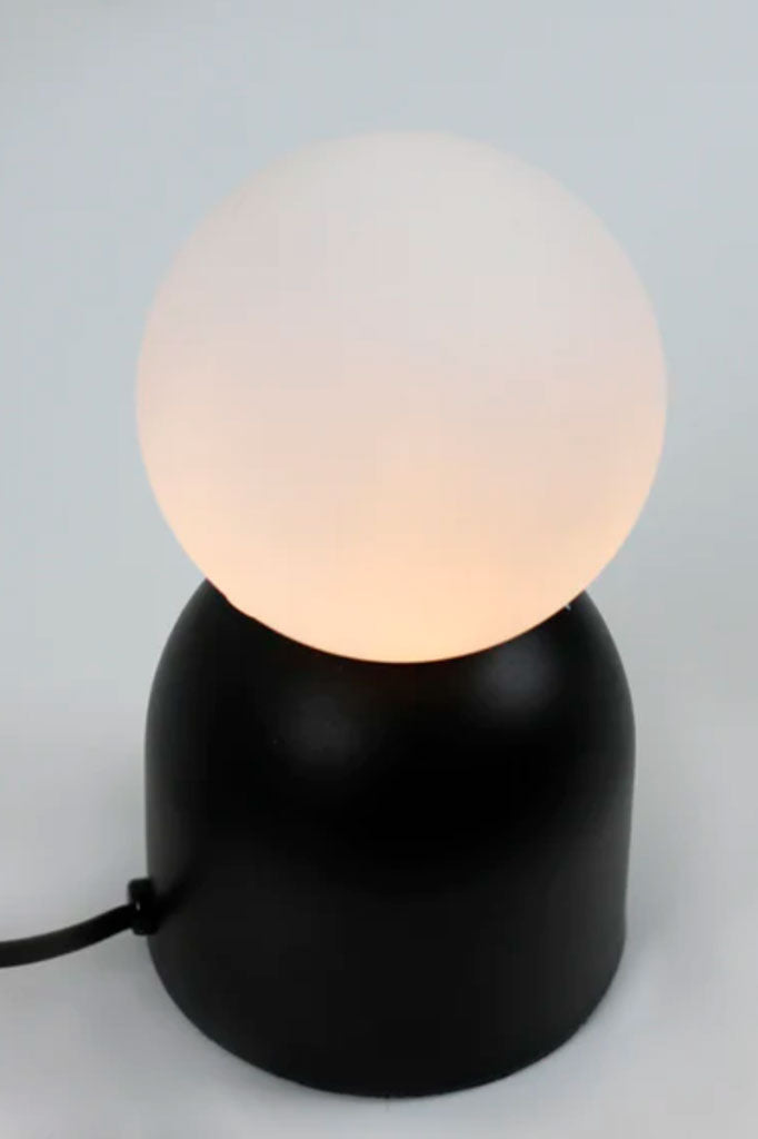 Overhead view of the stylish table lamp.