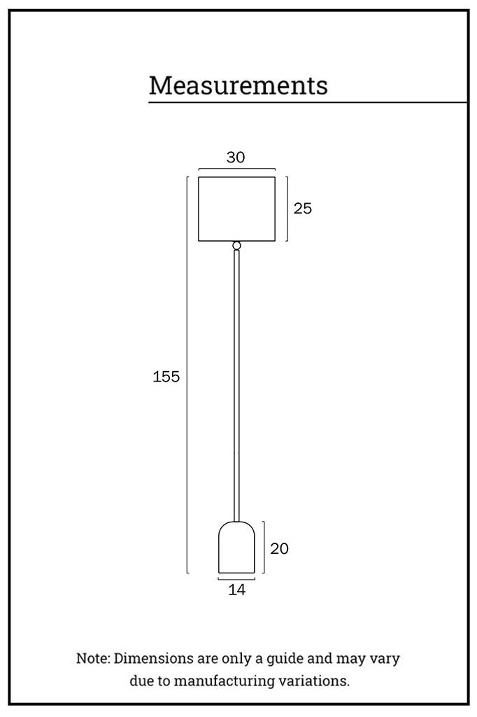 Shorestone Floor Lamp measurments