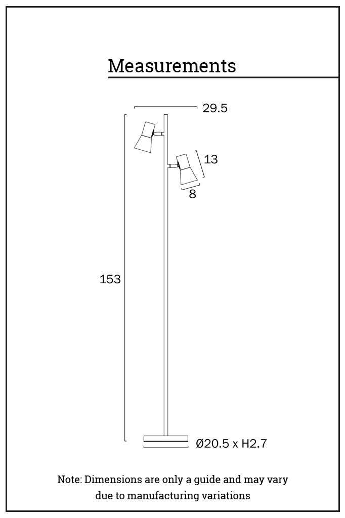 Pannal Floor Lamp dimension illustration