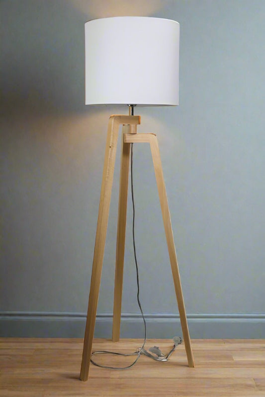 Wooden Tripod Floor Lamp