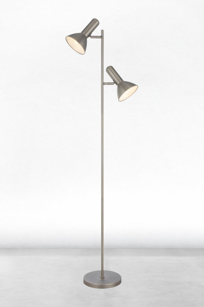 Twin floor lamp in Nickle