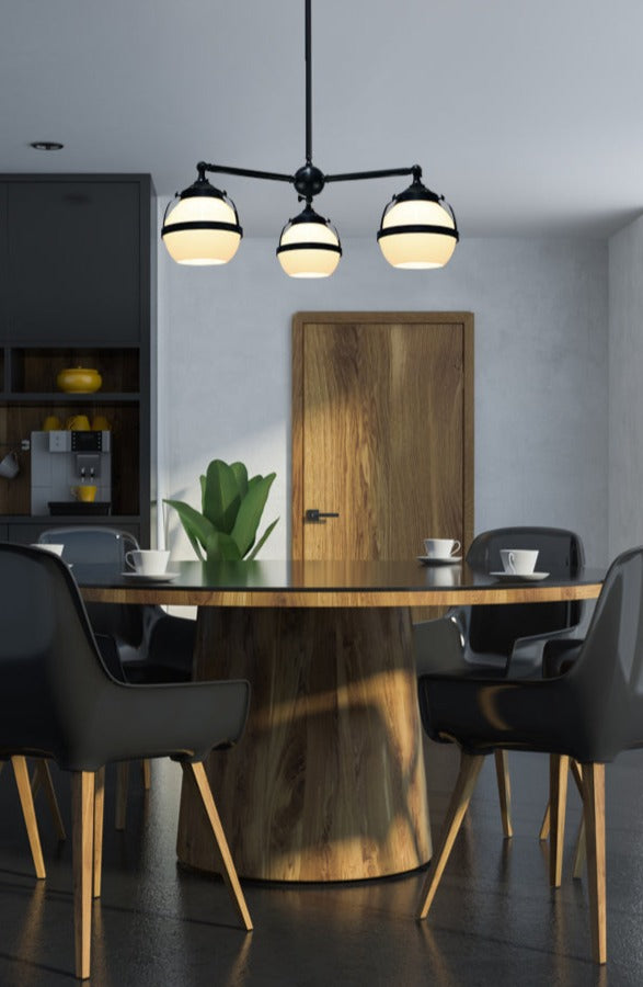 3 light over dining table