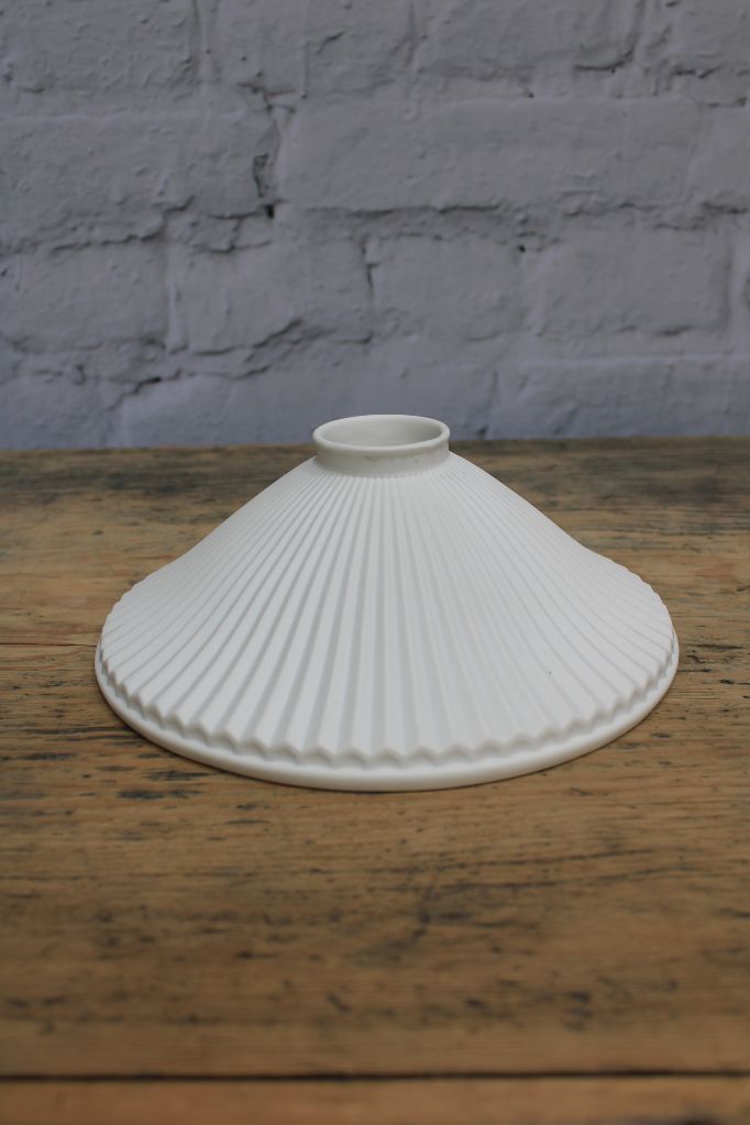 ceramic pleated shade in matt white. 