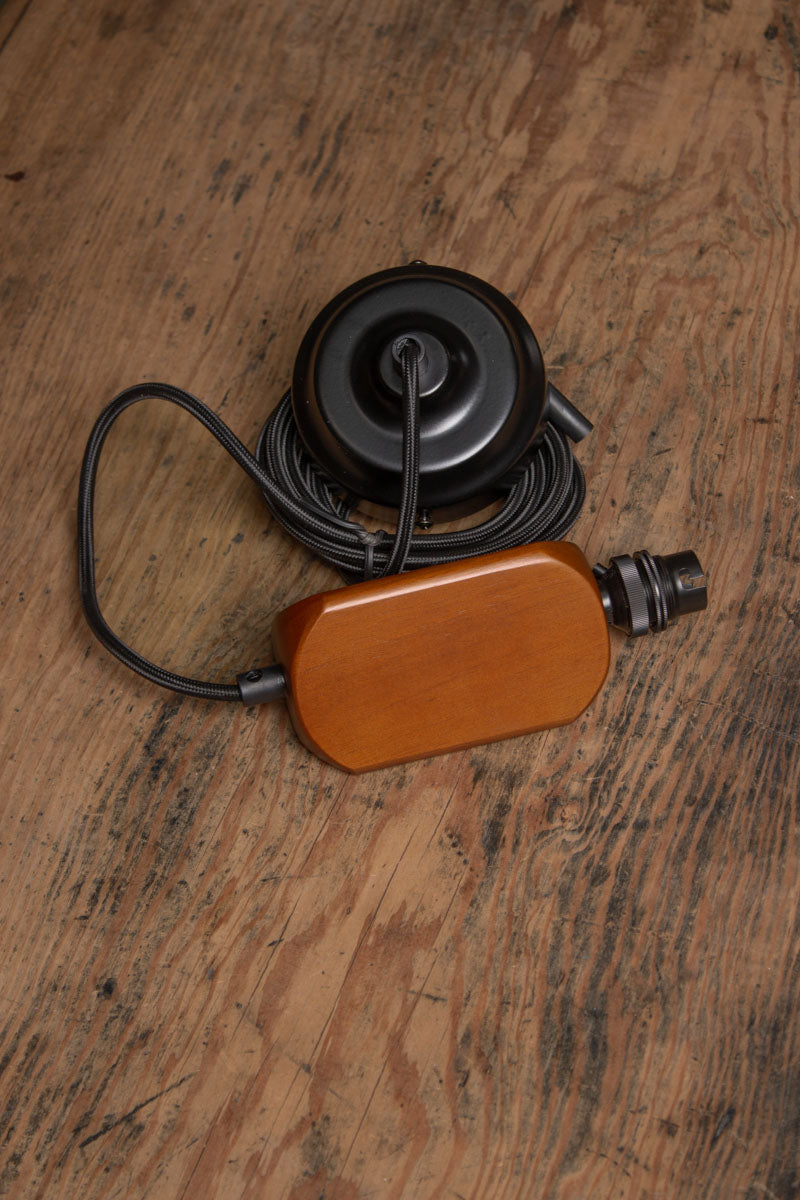 Wood block pendant cord