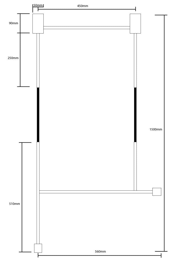 H637-measures for Junction Cross Pendant Light A