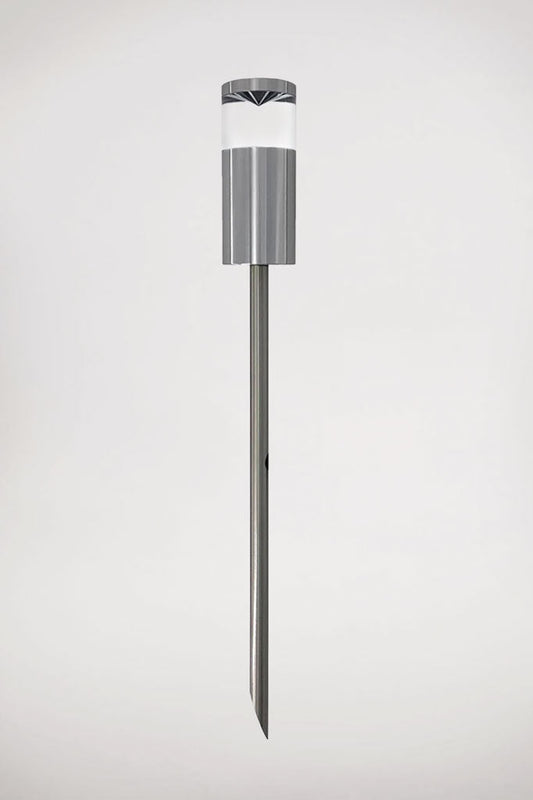 Evoy Garden Spike Light in titanium.