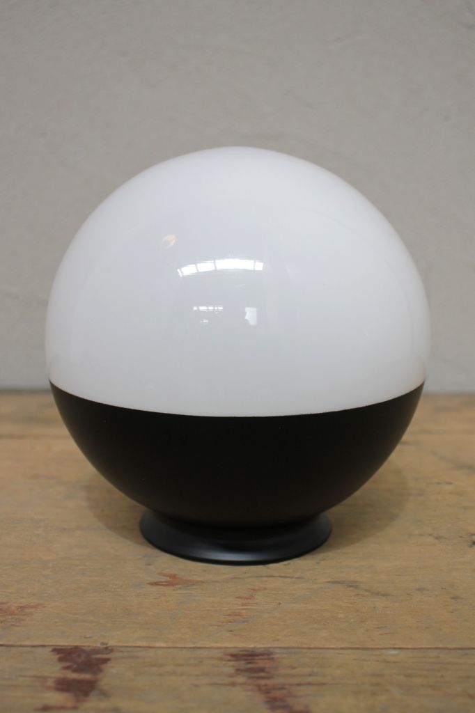 Opal glass shade with black painted bottom