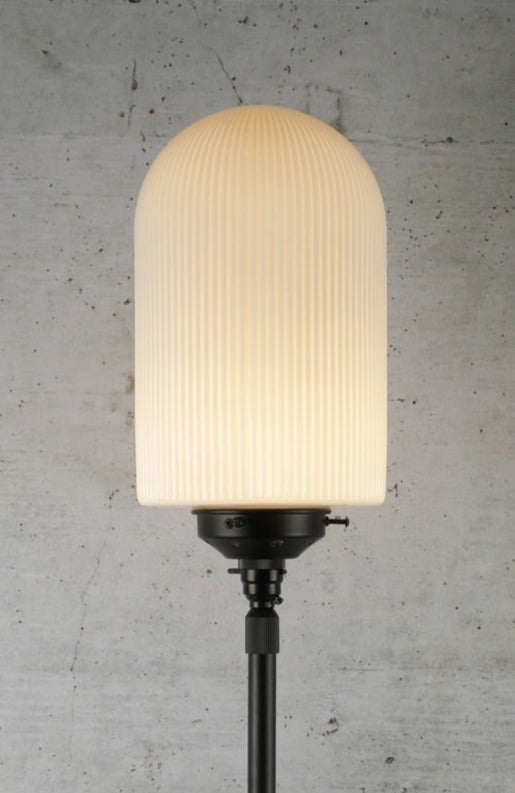 Lloyd Reeded Glass Floor Lamp opal shade 