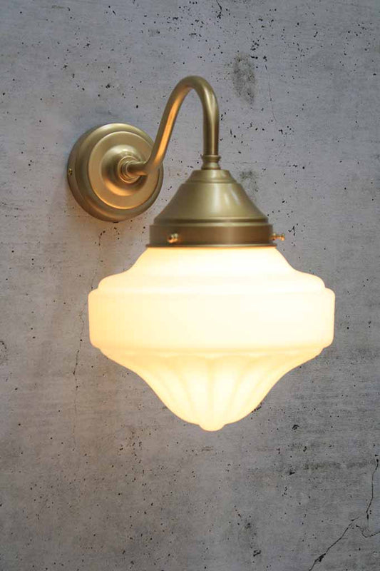 Auberge Gooseneck Exterior Light in brass gold finish