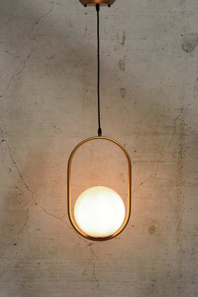 Brushed brass pendant light