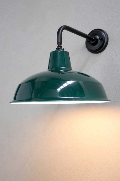 Warehouse shade in federation green with black wall sconce.