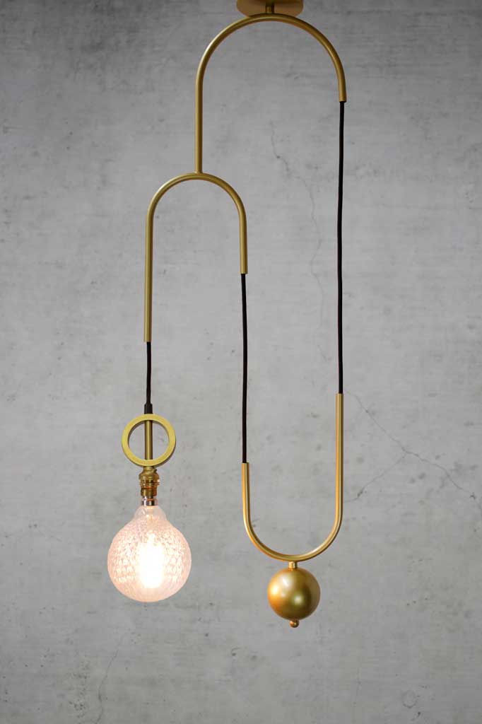 Gold brass pendant cord without disc