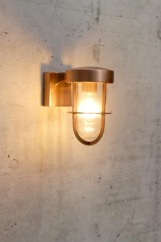 Maine Outdoor Wall Light in matt copper