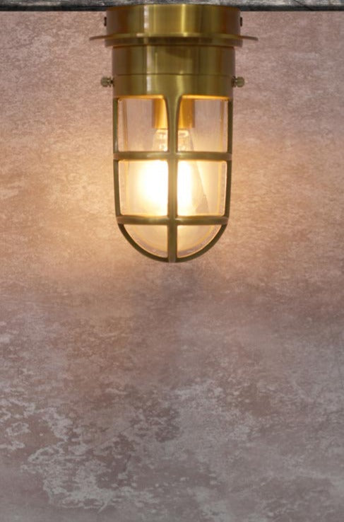 Rhode Outdoor Ceiling Light gold brass finish