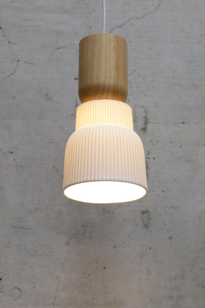 Verona Ceramic Nord Pendant Light with opal bulb