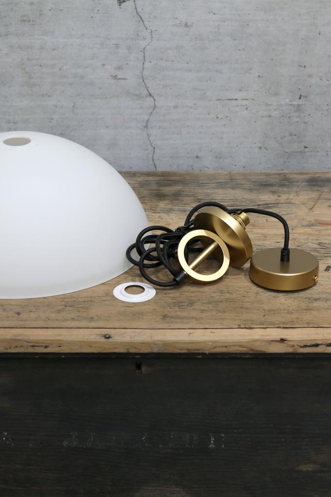 dome opal shade finish with brass gold disc pendant cord