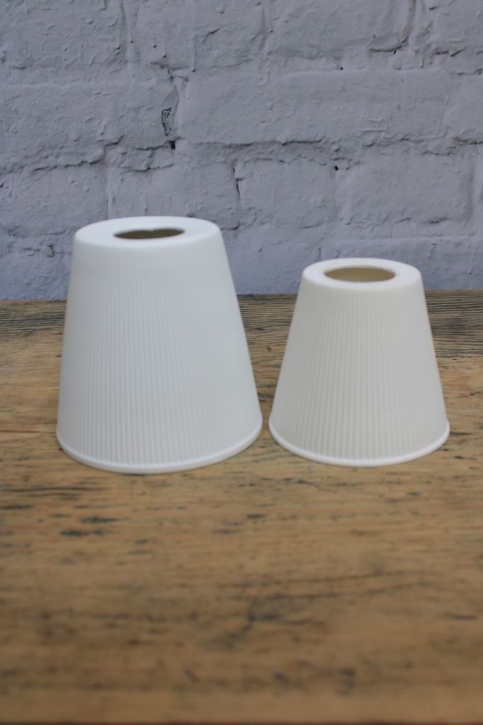 small and large ceramic shades