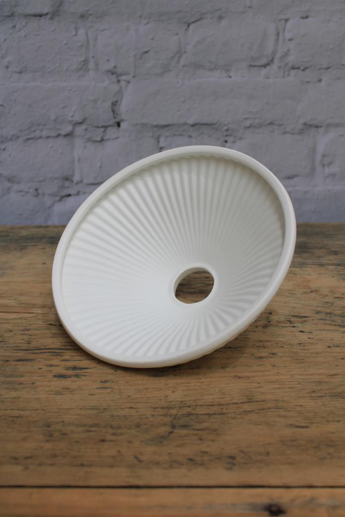 Inner view of the ceramic pleated shade in matt white. 