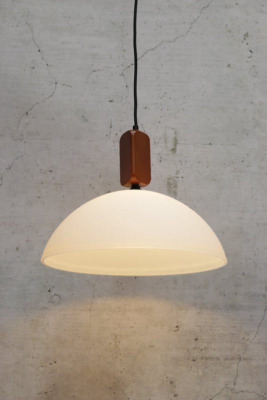 Homestead Woodtop Pendant Light with large shade