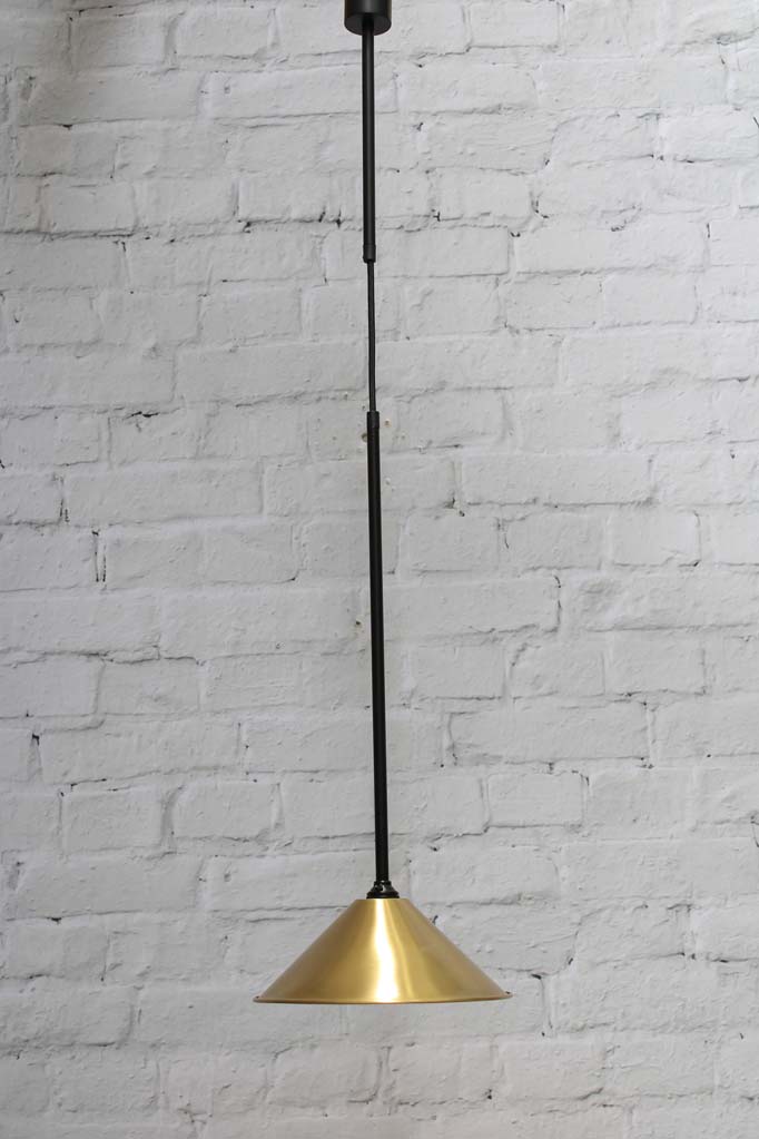 Cone Junction Light in brass C with Aged Solid Brasscones