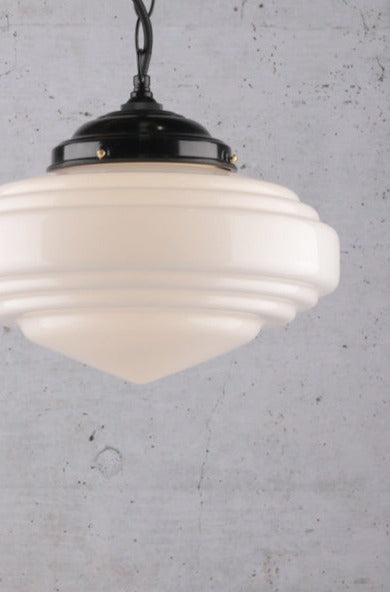 Schoolhouse Pendant Light - Coloma opal shade