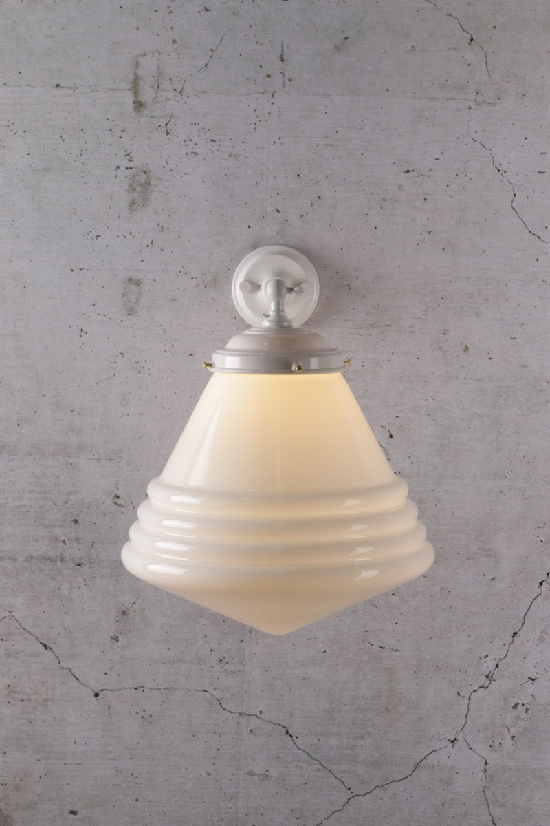 Marlinton Schoolhouse Wall Light white with white bakelite