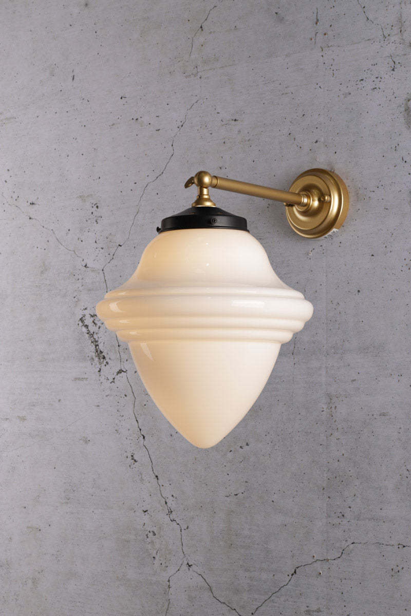 Minnesota Schoolhouse Wall Light in gold brass with black gallery