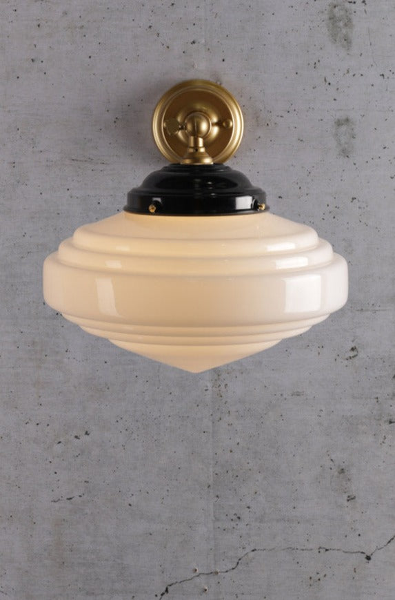 Coloma Schoolhouse Wall Light with opal shade