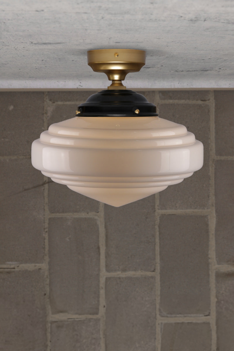 Coloma Glass Flush Mount Light gold brass