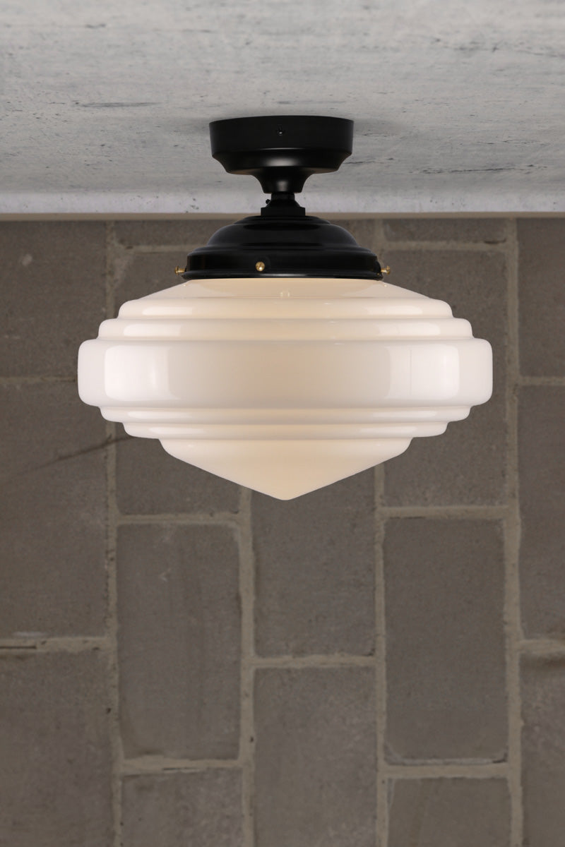 Coloma Glass Flush Mount Light in black