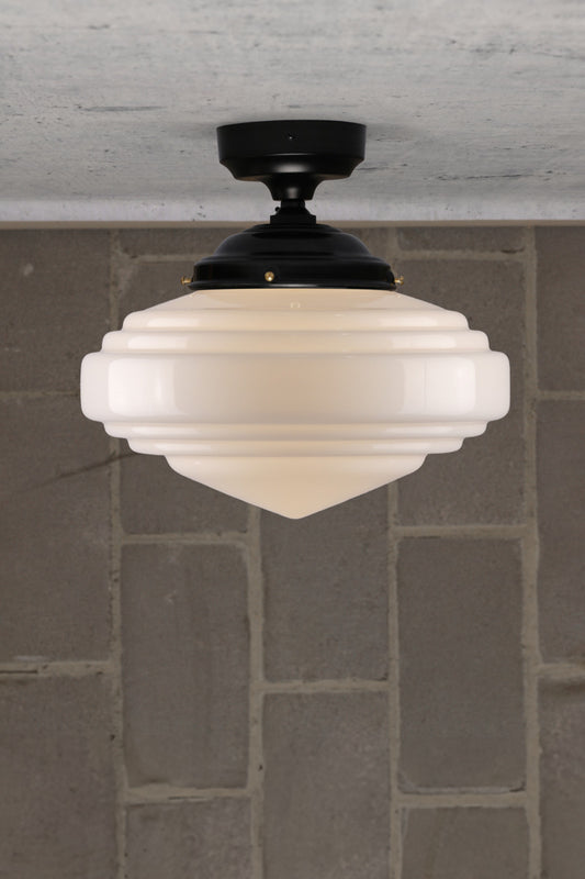 Coloma Glass Flush Mount Light in black