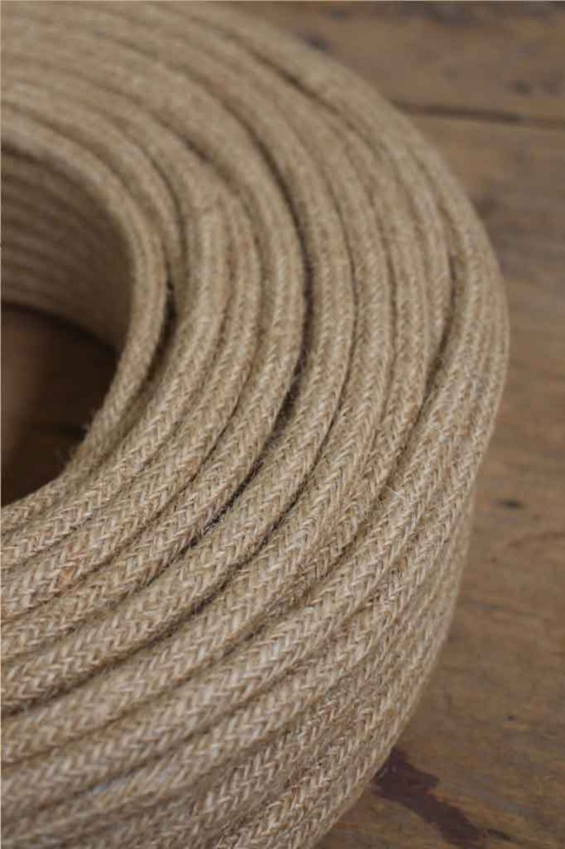 Jute braided light cord