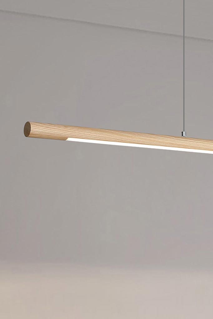 close up of Ashwood LED Linear Pendant