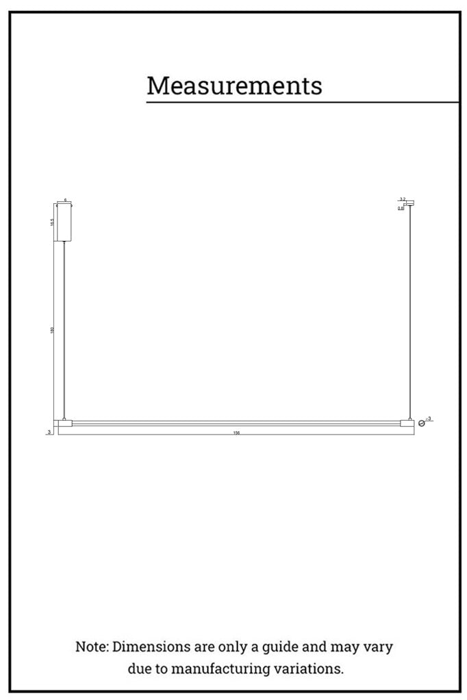 Dimension's graphic of the Bremer liner light pendant.